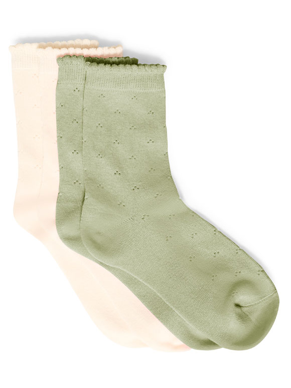 Fransa - FRRosella 2-PAK Grøn/Off White , Strømper