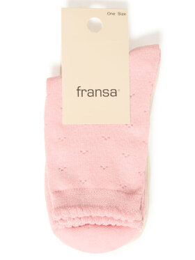 Fransa - FRRosella 2-PAK Lyserød/Off white, Strømper