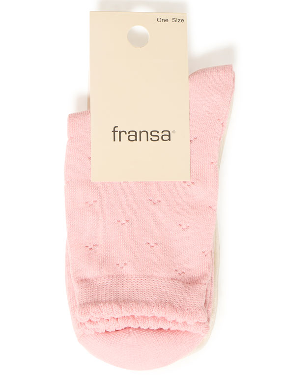 Fransa - FRRosella 2-PAK Lyserød/Off white, Strømper