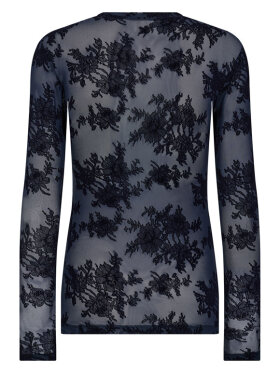 Hype The Detail - 851-14 Lace mesh blå, bluse