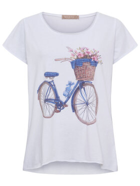 Marta Du Chateau T-shirt m Cykel Print & Simili Sten – Sommerfavorit 