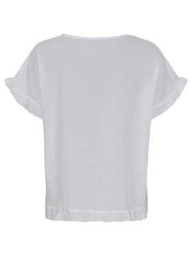 Marta Du Chateau Kasimira hvid t-shirt med flæser 