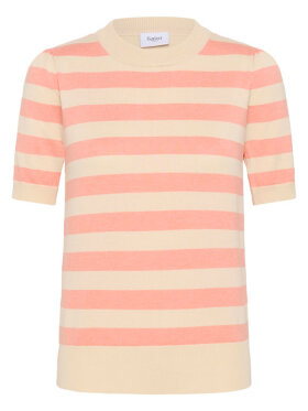 Saint Tropez stribet strik t-shirt – MilaSZ hvid/peach 