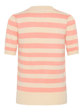 Saint Tropez stribet strik t-shirt – MilaSZ hvid/peach 