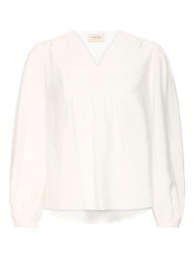 Hvid skjorte med broderi – feminin Fransa style