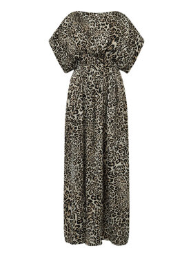 Leopard maxi kjole – elegant satin look