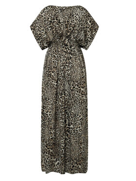 Leopard maxi kjole – elegant satin look