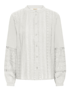 Hvid Fransa skjorte med blonde detaljer 