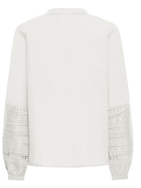 Hvid Fransa skjorte med blonde detaljer 