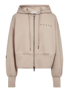 Haute L’Amitié hoodie med lynlås i beige 