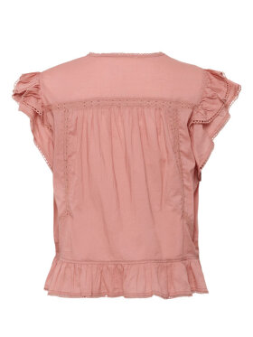 Feminin peach top fra Soaked med blonder 