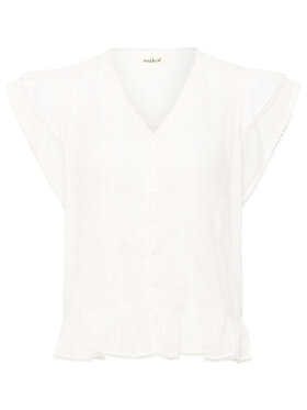 Hvid Soaked top med feminine detaljer