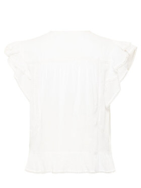 Hvid Soaked top med feminine detaljer