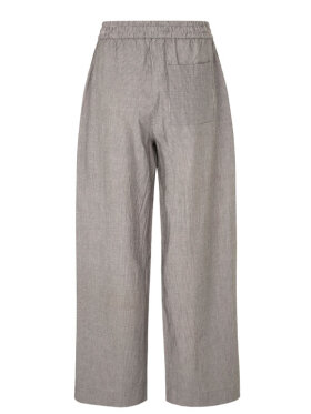 Clari-M brune stribede bukser – løse bomuldsbukser med elastik 