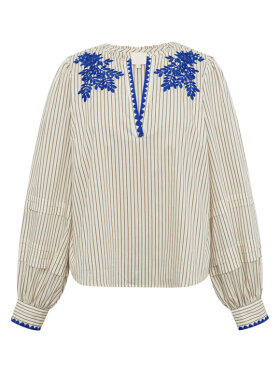 Off white stribet skjorte med broderi fra Gossia – LuisaGO 