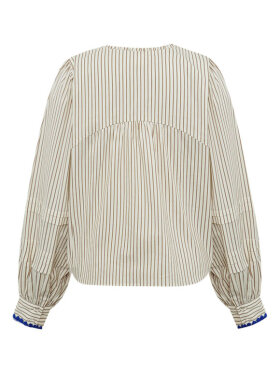 Off white stribet skjorte med broderi fra Gossia – LuisaGO 