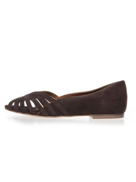 Brune ballerinaer i ruskind fra Copenhagen Shoes – Passionate 