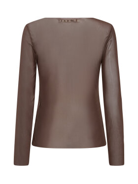 Brun mesh bluse fra IVY Copenhagen med feminin pasform 