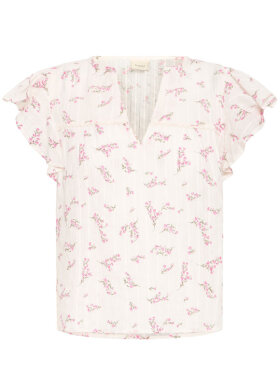 FREasa blomsterprint top fra Fransa med feminine flæser 