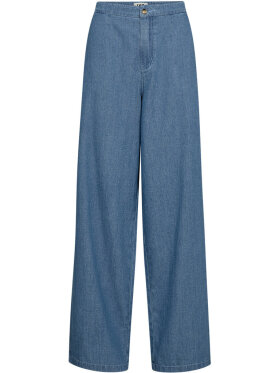 IVY Queen Chambray Bukser – Wide Leg Bukser i Blød Bomuld 