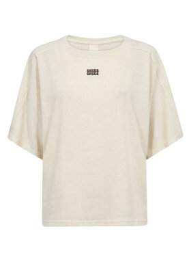 Gossia LoreneGO off white t-shirt med brunt logo Gossia LoreneGO off white t-shirt med brunt logo