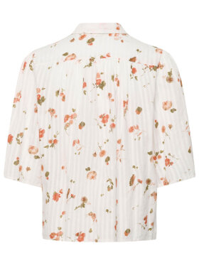 Soaked in Luxury SLBianca Printed hvid skjorte med blomsterprint 