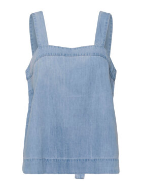 Soaked in Luxury SLAdelita lys denimtop med bindebånd Soaked in Luxury SLAdelita lys denimtop med bindebånd