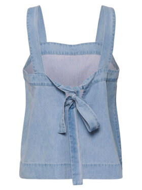 Soaked in Luxury SLAdelita lys denimtop med bindebånd 