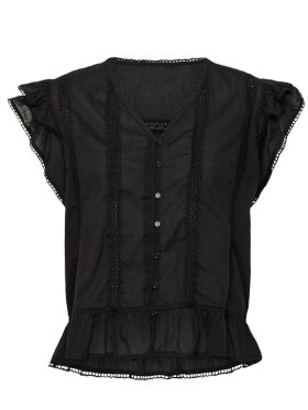 Soaked in Luxury SLRuna sort top med flæser Soaked in Luxury SLRuna sort top med flæser