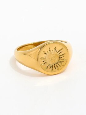 Muun Studios Vigga Sun Signet guldring med solmotiv i 18K forgyldt stål Muun Studios Vigga Sun Signet guldring med solmotiv i 18K forgyldt stål