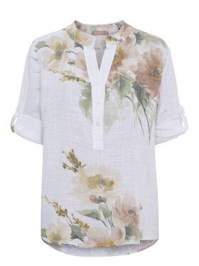 Marta Du Château Nadira hvid bluse med blomsterprint og løs pasform 