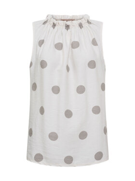 Marta Du Château Lucina beige top med dots og halterneck design Marta Du Château Lucina beige top med dots og halterneck design