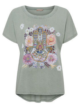 Marta Du Château Jessia grøn t-shirt med farverigt print Marta Du Château Jessia grøn t-shirt med farverigt print