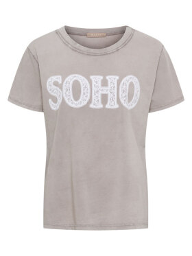 Marta Du Château SOHO sand t-shirt i bomuld med statement print Marta Du Château SOHO sand t-shirt i bomuld med statement print