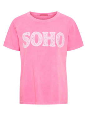 Marta Du Château SOHO pink t-shirt i bomuld med statement print Marta Du Château SOHO pink t-shirt i bomuld med statement print