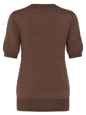 Saint Tropez MilaSZ Pointelle brun strik med feminine pointelle detaljer 