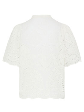 Pulz Jeans PZCilja hvid skjorte med broderie anglaise detaljer 