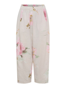 Marta Du Château MDCMarlilla Bukser Beige – Blomstrede Sommerbukser i Viskose & Marta Du Château MDCMarlilla Bukser Beige – Blomstrede Sommerbukser i Viskose &