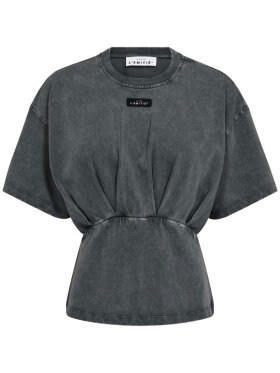 Haute L'Amitié Romie Acid Plead T-shirt i sort acid wash | Louise Shop  