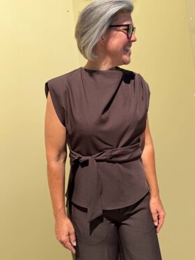 Co'Couture LunaCC Pleat Top Brun 