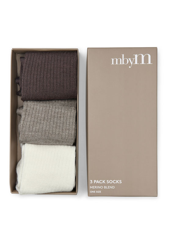 mbym - Vione-M 3-Pak brun, Strømper