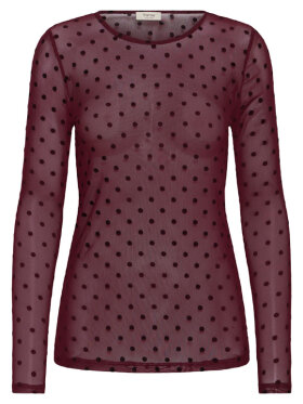 fransa-frdeta-mesh-bluse-bordeaux-prikker-20610740 fransa-frdeta-mesh-bluse-bordeaux-prikker-20610740