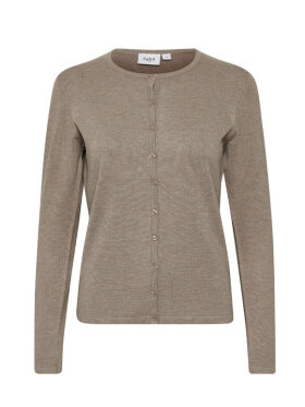 MilaSZ R-Neck Cardigan, lyse brun