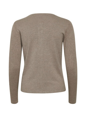 MilaSZ R-Neck Cardigan, lyse brun