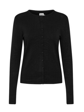 Saint Tropez - MilaSZ R-Neck Cardigan, Sort