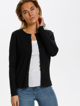 Saint Tropez - MilaSZ R-Neck Cardigan, Sort