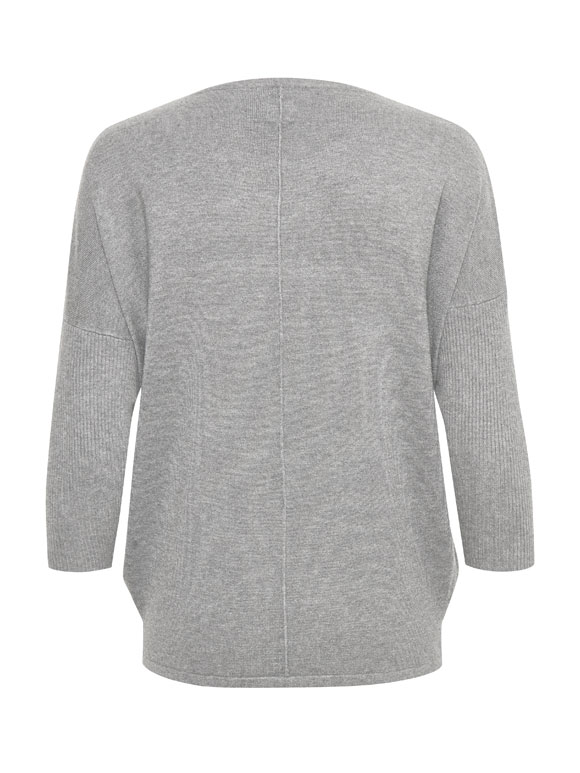 Saint Tropez - Mila R-Neck Pullover, Grå 